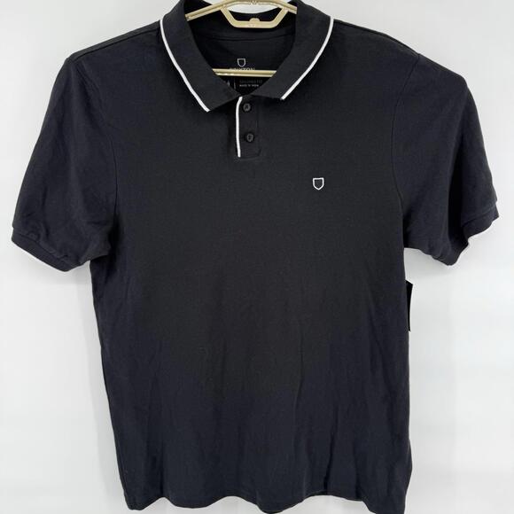 Brixton "Proper" Short Sleeve Black Polo - Tailored Fit - SU22 - Medium - NWT - Picture 1 of 8